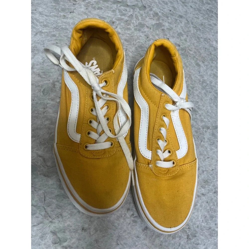 Vans Ward‎ Low Top Mustard Yellow Canvas Skate Shoes Womens 7.5 500714
